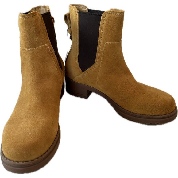 Cole Haan Waterproof Suede Chelsea Boots Tan Size 6 NWT - Picture 2 of 9